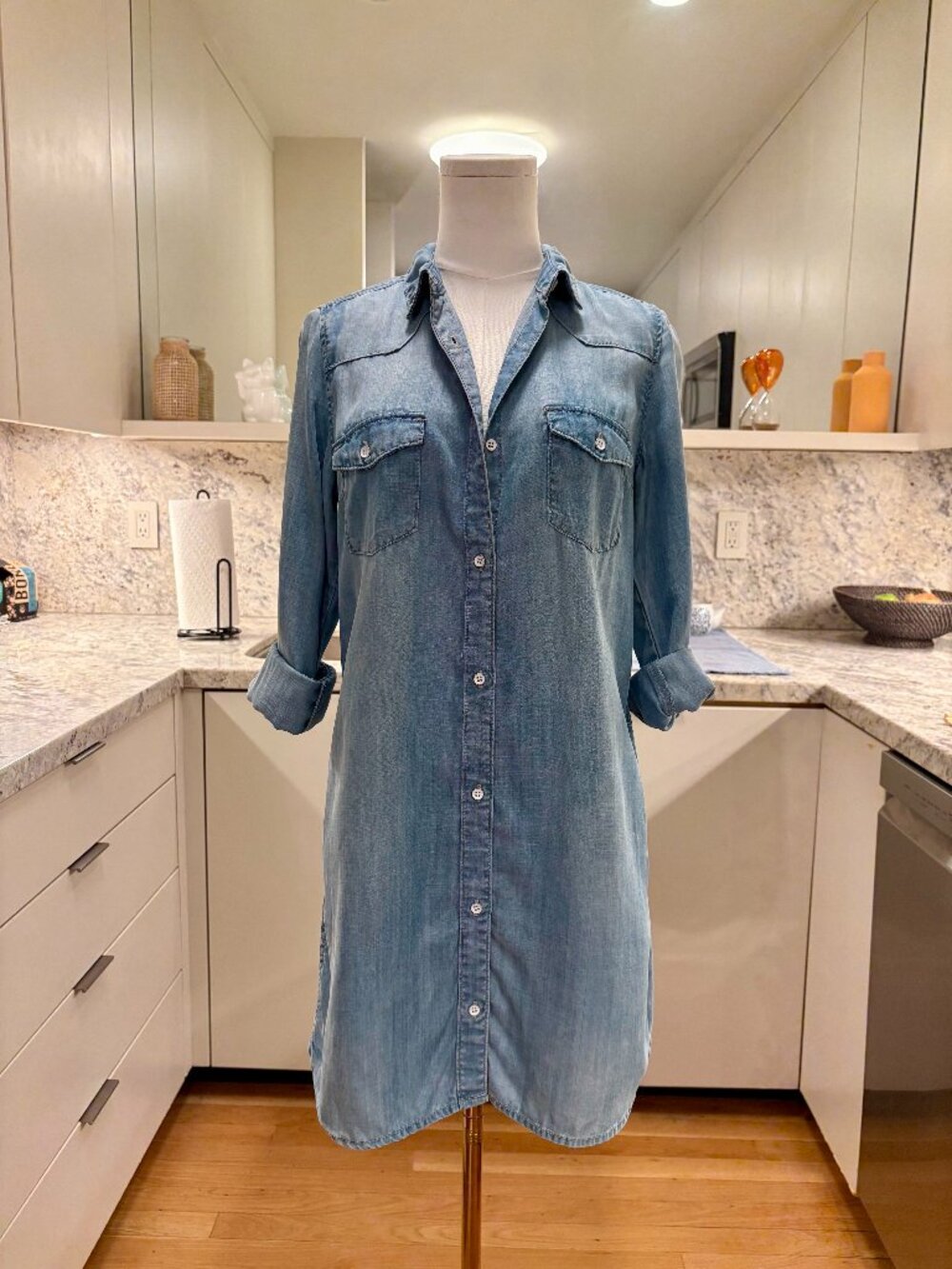 Blue Denim Button Down Shirt